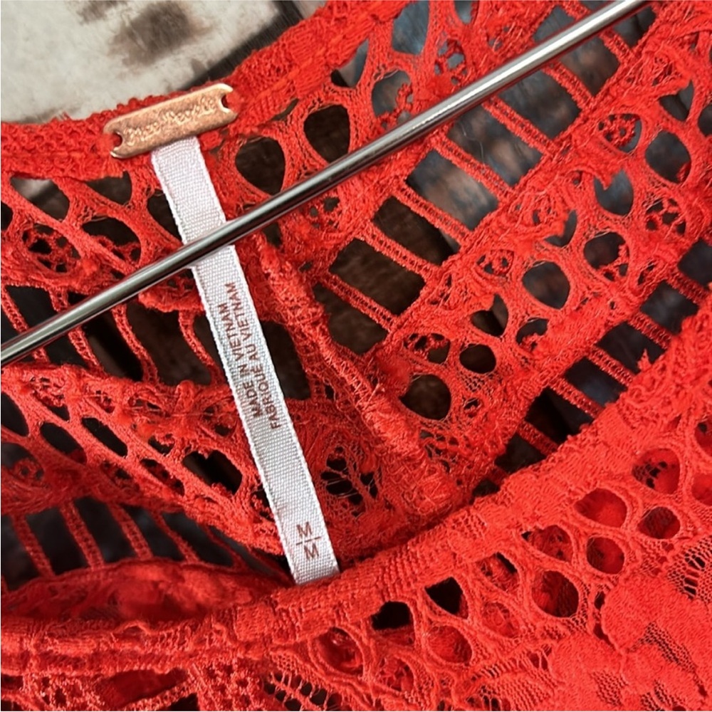 FP Luna Lace Pimento Lined Lace Midi/Maxi Dress Tie Front Sz M NWT MSRP: $170 - Picture 6 of 13